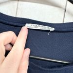 ZARA Trafaluc Shirt Women Sz Small Navy Blue Boat Neck Flare Long Sleeve Blouse Photo 4