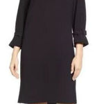 Ming Wang Ming‎ Wang Buckle Cuff Crepe Shift Dress in Black Cocktail Business L Minimalist Photo 0