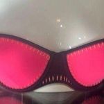 Victoria's Secret  32D Neon Pink and Orange/Coral Strapless Bikini top Photo 0