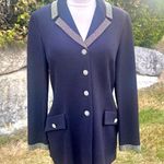 St. John Evening by Marie Gray Black Blazer with aurora rhinestone trim Size 6 Photo 7