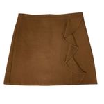 J.Crew  Women's Mercantile‎ Wool Blend Ruffle Front Mini Skirt Camel Size 8 Photo 4