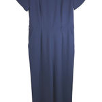Calvin Klein  Navy Blue Cap Sleeve Wide Leg Jumpsuit Women's Size 6 Corporate Photo 0