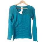 Fabletics  Baltic Teal Delta‎ Seamless Long Sleeve Athletic Top NWT Medium Photo 0