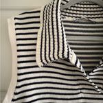 ZARA Women’s Collared Knit Sleeveless Sweater Black and Cream Size XL Photo 2