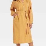 Universal Threads Universal Thread Women’s Sz XL Puff Sleeve Midi Dress Mustard Yellow Photo 0