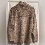 Zenana Boutique Sherpa Quarter Zip Pullover In Tan/Brown Size Large Photo 4