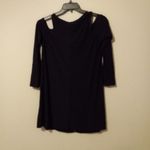 pinc XL Front Zip Cold Shoulder Long Sleeved Tunic Top Black Photo 3