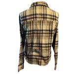 Wallflower Women's Crop Boxy Cotton Flannel Long Sleeve. Green/Black Size Medium Green Photo 1