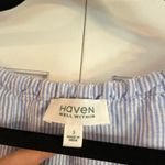 Haven Well Within linen blend pinstripe blue sleep dress coverup small Photo 4