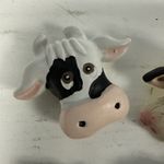 Statement Western Style 5 Snap On Button Cover Set of Cows + 1 Earring Gold Photo 1