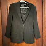 Norma Kamali  Boyfriend Jacket Blazer black pinstripe work wear size 12 Photo 1