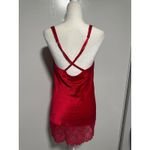 Victoria's Secret  Gold Label Red Lace Trim Satin Slip Chemise Nightgown Size M Photo 2
