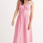 Madewell  pink fleur bow back dress button front long sleeveless maxi dress  14 Photo 0