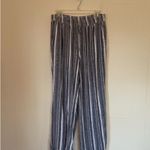 Briggs New York  Gray and White Wide Leg Pants Large Linen Beach Photo 1