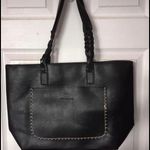 Black Braided Tote Bag Photo 2