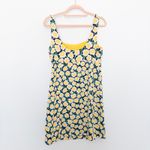 Diane Von Furstenberg  x Target Sundress Sz 8 Black Yellow Floral Summer Babydoll Photo 5
