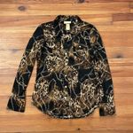 Miss Tina Brown Leopard Chain Button Up Blouse Womens Size Medium 8 Photo 2