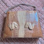 Vintage Genuine Alligator Purse From Cuba Brown Photo 2
