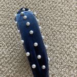 Blue Velvet Headband with Faux Pearls Photo 2