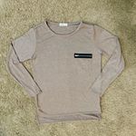 Ginger G  Women’s Brown Long Sleeve Top with Black Zipper Pocket Size Small Photo 4