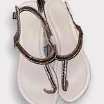 Madeline Stuart  Gold Leather Sandals with Rhinestones Size 8 M Photo 0