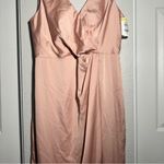 After Six  • Gown • Sleeveless Wrap Dress • Satin Maxi • 14R • Light Pink Photo 3