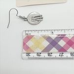 NEW Dinner Plate Silver Tone Hanging Dangle Earrings for Pierced Ears Photo 2