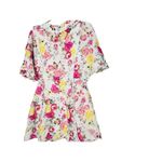 LA MAISON TALULAH Pink White Tea Time Floral Lace Trim Mini Dress Size XS Photo 8