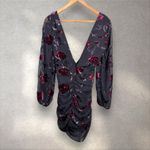 Majorelle  Ava Deep V Dress in Black Floral Sz S‎ Revolve Photo 4