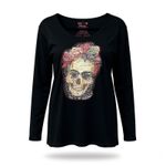 AYBL Ay Guey Frida Khalo & Skull Shirt Reversible Sequins Dia de Los Muertos Sz S Photo 1