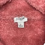 J.Crew  Size L Rose Pink Faux Fur Henley Pullover Sweatshirt Jacket w/ Pockets Photo 4