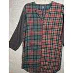 Gap Vintage Flannel Nightgown Small Plaid Cotton Henley Granny Cozy Lounge Photo 2
