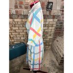 Dress Windowpane plaid shirt dress red blue yellow Size 4 Photo 12