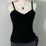 American Vintage Vintage Y2K Crochet Knit Beaded Cami‎ Top Linen Rayon Womens Medium Photo 0