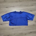 Adidas  Kansas Jayhawks Royal Blue Cropped Football Jersey Shirt Top Womens XL Photo 4