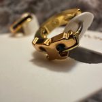 Tory Burch New KIRA ENAMEL HUGGIE EARRING; Gold and Black Photo 5