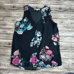 Daniel Rainn  Women's Floral Sleeveless Blouse S SM Small Midnight Blue Pink Teal Photo 2