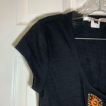 Single Dress Black Scoop Neck Beaded Accent Blouse L Size L Photo 4