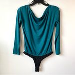 Paige  Suvi‎ Long Sleeve Off The Shoulder Bodysuit Midnight Cyan XS Photo 5