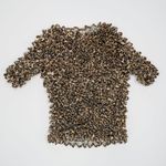 Vintage 90s Leopard Print Bubble Popcorn Shirt Size M Photo 5