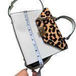 Dune London White Saffiano Leather Leopard Print Calf Hair Fur Trimmed Hand Bag Photo 14