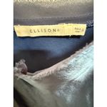Ellison  Slip Satin Lace Trim Tank Cami VNeck Blue Size Small Photo 4