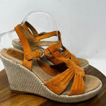 BOC Born Wedge Sandal Maureen‎ T Strap Suede Orange Size 9 40.5 Photo 0