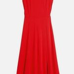 Banana Republic  Red Soft Ponte Midi Dress with Slit right side leg split Photo 0