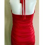 UNBRANDED | Women's Rouched Halter Neck Mini Holiday Event Party Dress | Medium Red Photo 1