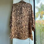 Missguided Petite Leopard Print Shirt minidress tunic in Textured Satinsize 4 Photo 5