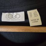 LOGO By Lori Goldstein LOGO Lori Goldstein Dress Black Knit Short Sleeve Midi Casual LP Large Petite Photo 1