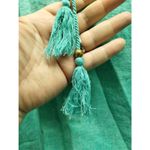 Harvé Benard Harve Benard Women's Size Medium Green Boho Tassel Top Washable Linen Blend Photo 2