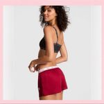 PINK - Victoria's Secret 🍎PINK VICTORIA’S SECRET Silky Pajama Shorts Red With Bling Apple & “PINK” Logo L Photo 5