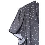 Hilary Radley Heart Short Flutter Sleeve Top Women's 3X Work Relaxed Flowy Black Photo 3